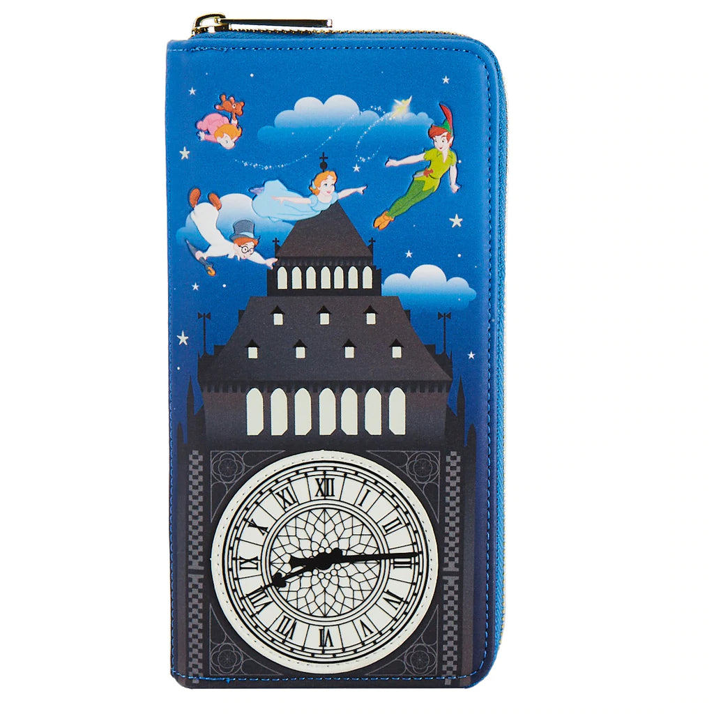 Loungefly x Peter Pan Clock Glow in the Dark Zip Around Wallet x Disney