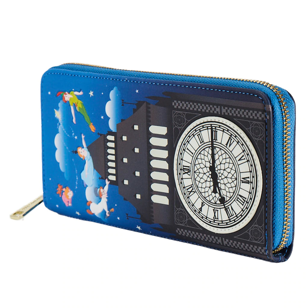 Loungefly x Peter Pan Clock Glow in the Dark Zip Around Wallet x Disney