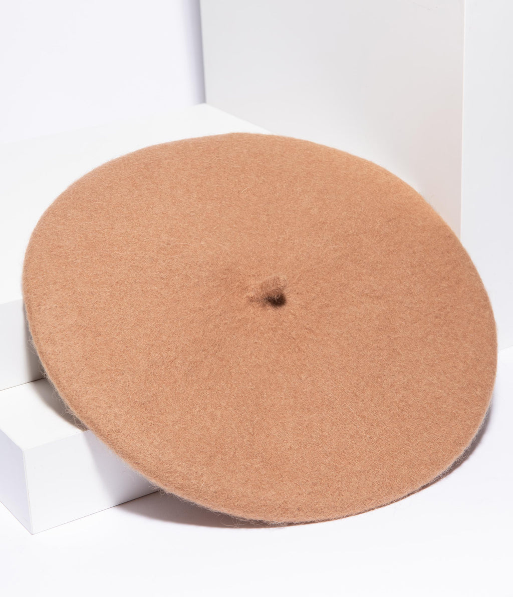 Tan Mon Amour Beret x Unique Vintage - Lulabites