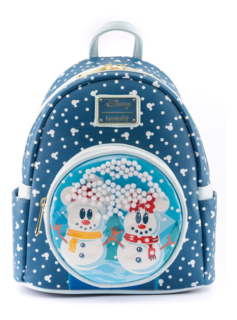 Disney Snowman Mickey Minnie Snow Globe Mini Backpack Loungefly
