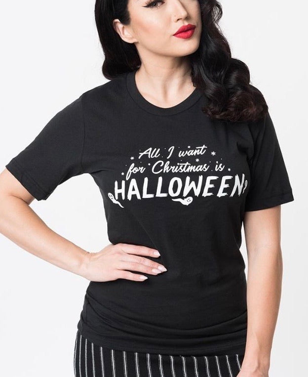 All I Want For Christmas Is Halloween Unisex Tee x Unique Vintage - Lulabites